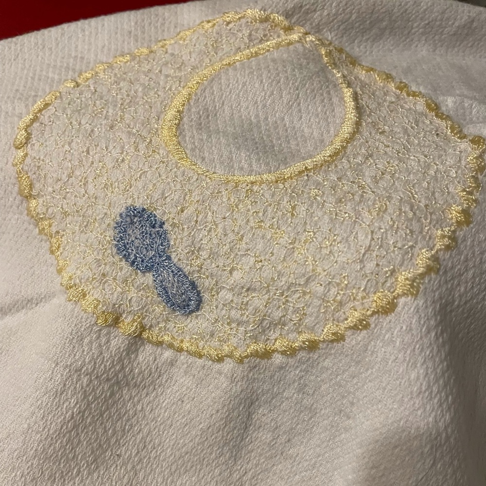 Boys bassinet hand made blanket.
